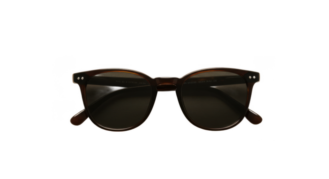Brown tortoiseshell sunglasses isolated on transparent background