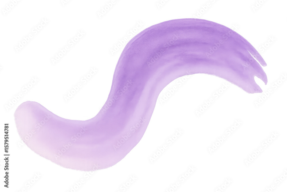 Poster purple wavy brush stroke adding dynamic artistic element, enhancing graphic design with transparent 