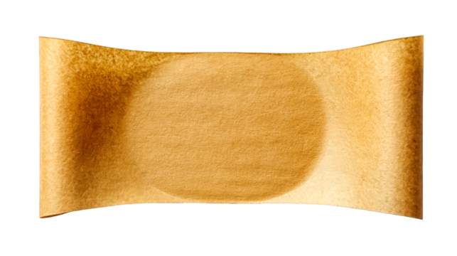 Golden textured paper bowl blank template design mockup | isolated on transparent background, perfect cutout, PNG