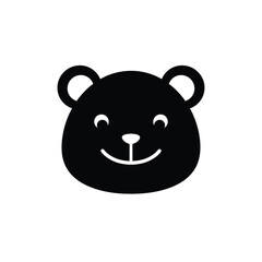 Smiling bear face icon animal black