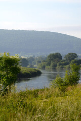 Fototapeta premium Weser, Oberweser, Morgenstimmung