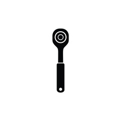 Black wrench tool icon mechanical equipment