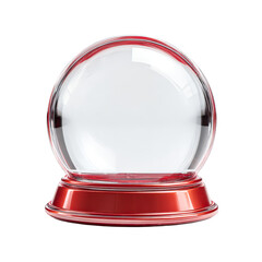 Empty Red Snow Globe Festive Decoration Winter Holiday | isolated on transparent background, perfect cutout, PNG