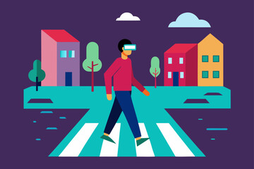 Fototapeta premium vector illustration of a city street