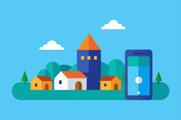 vector illustration of castle