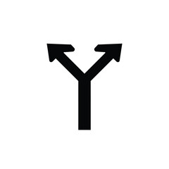 Black arrow split icon direction fork