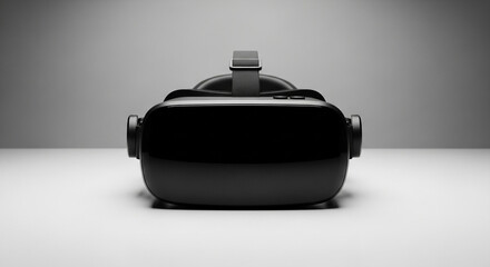 Obraz premium Black virtual reality headset vr glasses technology gaming device metaverse innovation immersive experience