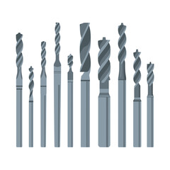 Variety of Drill Bits in Flat Lay