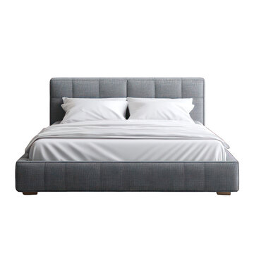 Modern Gray Upholstered Bed