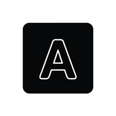 Black square with white letter A alphabet