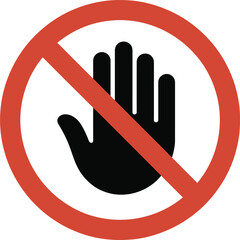 No Touching Symbol for Hygiene