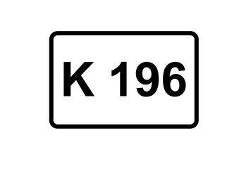 Illustration eines Kreisstraßenschildes der K 196 in Deutschland	