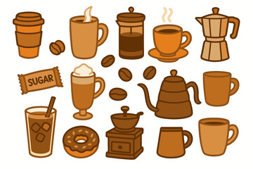 Coffee Collection Cups Beans and Treats
