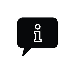 Black speech bubble with information symbol vector