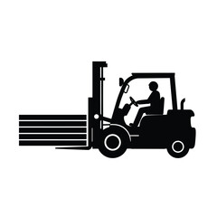 Forklift carrying metal plates vehicle transport