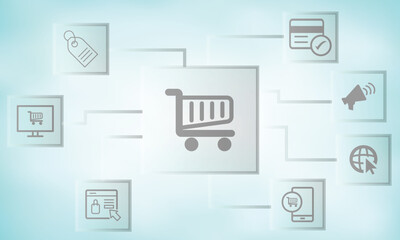 A vector set of flat web design, business, communication, and finance icons