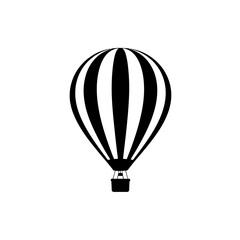 Obraz premium Striking Silhouette of a Classic Hot Air Balloon Ascending Gently to the Sky