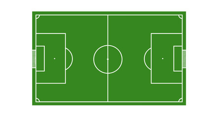 Futsal field. Soccer field layout with markings in bright green color  