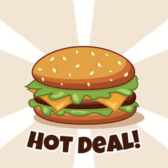 Vector burger ad
