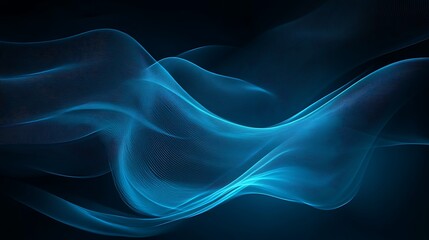 Obraz premium Abstract Cyan Waves with Transparent Background Glowing Lines Pattern Art