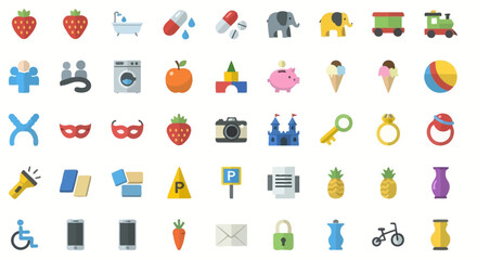 Fototapeta premium Diverse Flat Design Icons Set