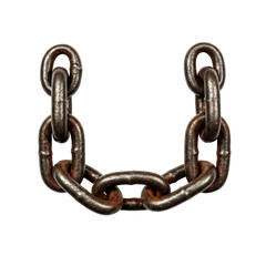 Fototapeta premium Old iron chain isolated on white background