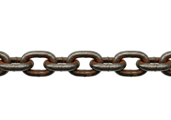 Obraz premium Old iron chain isolated on white background