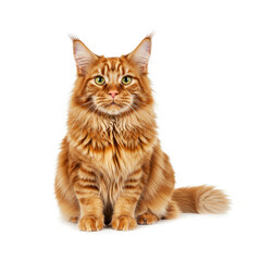 Fototapeta premium Orange Maine Coon cat isolated on white background