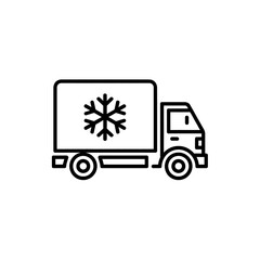 Refrigerated Delivery Truck Icon Conveying Temperature Controlled Transportation for Sensitive Goods and Fresh Produce