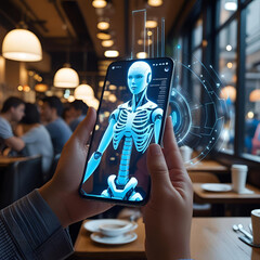 Ologramma AI proiettato da uno smartphone