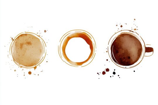 Illustration of tea ring marks on a white background