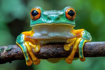 Image of a large gladiator treefrog on a limb