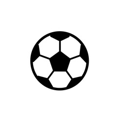 Fototapeta premium Soccer Ball Symbol Black White Flat Icon Clear Sport Design