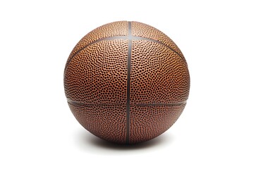 Closeup of a Brown Basketball Texture on White Background Surface Detail