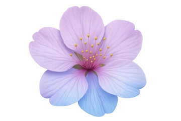 Naklejka premium Soft pink gradient cherry blossom revealing intricate stamen, gracefully highlighting botanical elegance against transparent backdrop
