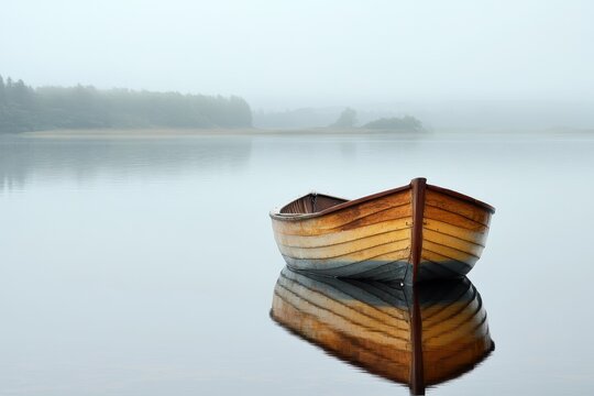 Lone fishing craft on Loch Rusky