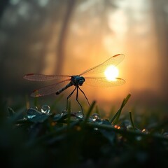 dragonfly on a branch