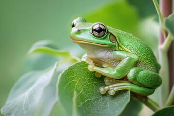 Fototapeta premium Orientalis frog ascending a plant