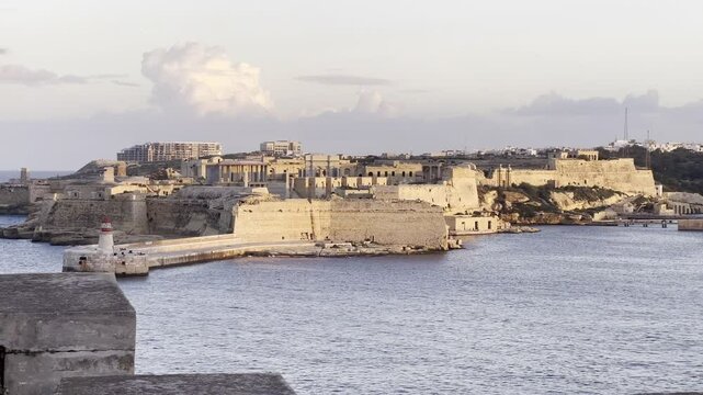 Manoel island and its fortifications seen from valletta, malta