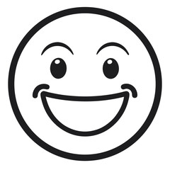 Fototapeta premium Classic Smiley Face Emoji – Minimalist Line Art Vector of a Happy Yellow Face Icon for Messaging Apps, UI Icons, Social Media, Stickers, and Cheerful Digital Illustrations