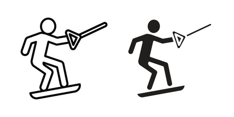 Wakeboarding icon Logo Design Vector Template Illustration