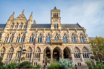 Fototapeta premium The Guildhall building in Northampton City and it's gothic revival architecture. England
