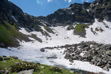 mountain landscape with snow