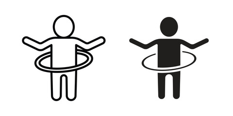 People Hula hop icon Logo Design Vector Template Illustration