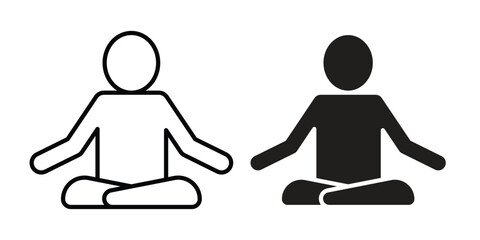 Meditating icon Logo Design Vector Template Illustration