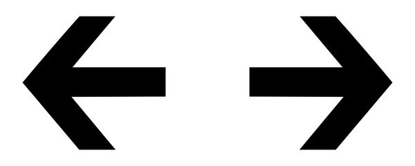 Black double-headed arrow symbol PNG, cutout isolated on transparent background. Left right direction, expand contract, resize concept graphic resource