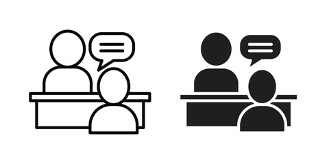 Job interview icon Logo Design Vector Template Illustration