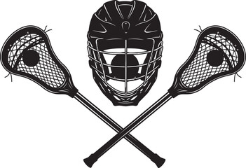 Lacrosse Player Sport Art Silhouettes white color background