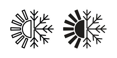 Hot and cold icon Logo Design Vector Template Illustration