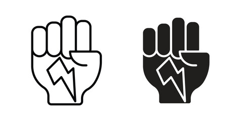 Hand with Power icon Logo Design Vector Template Illustration